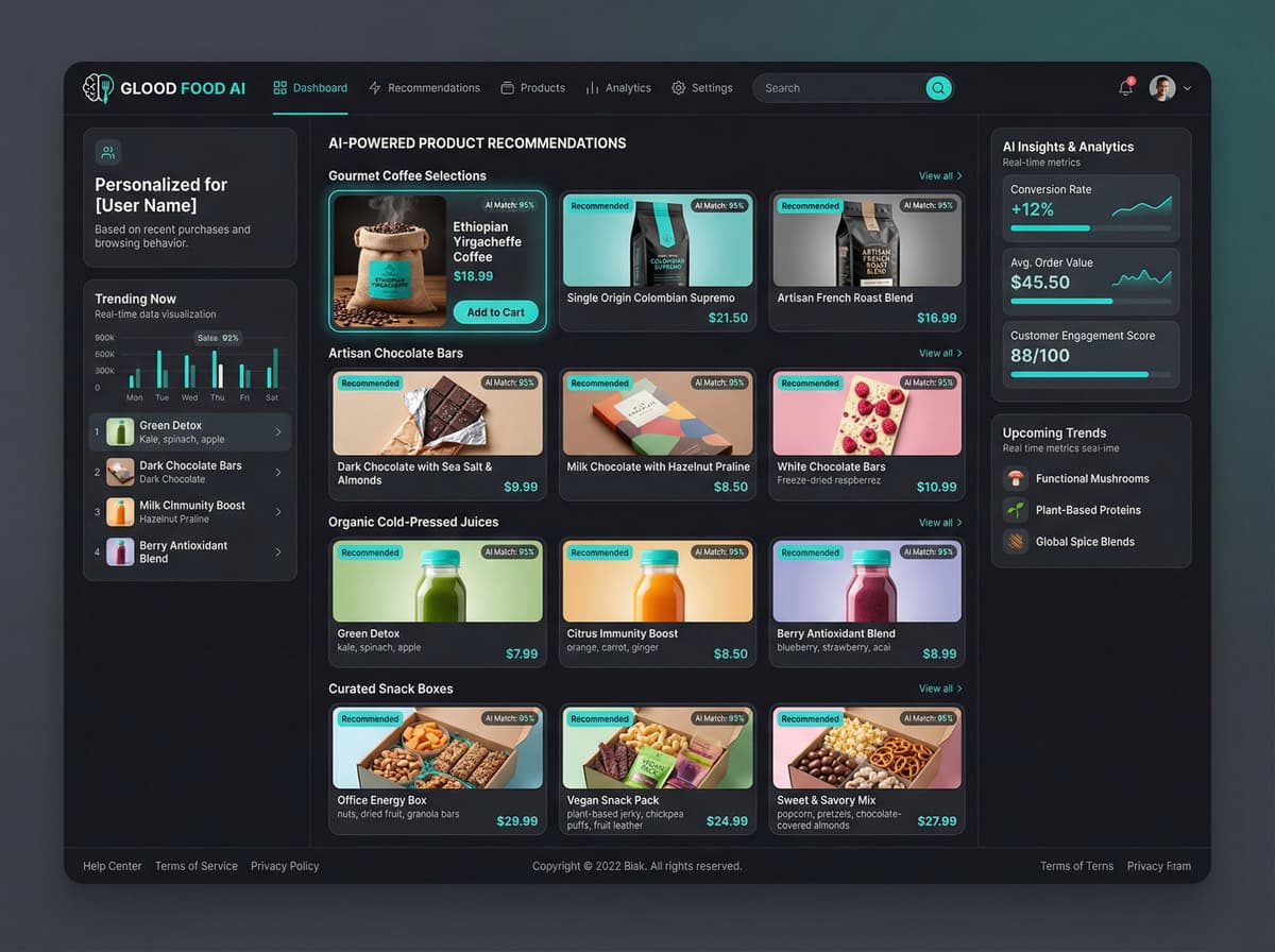Food & Beverages AI Commerce Dashboard